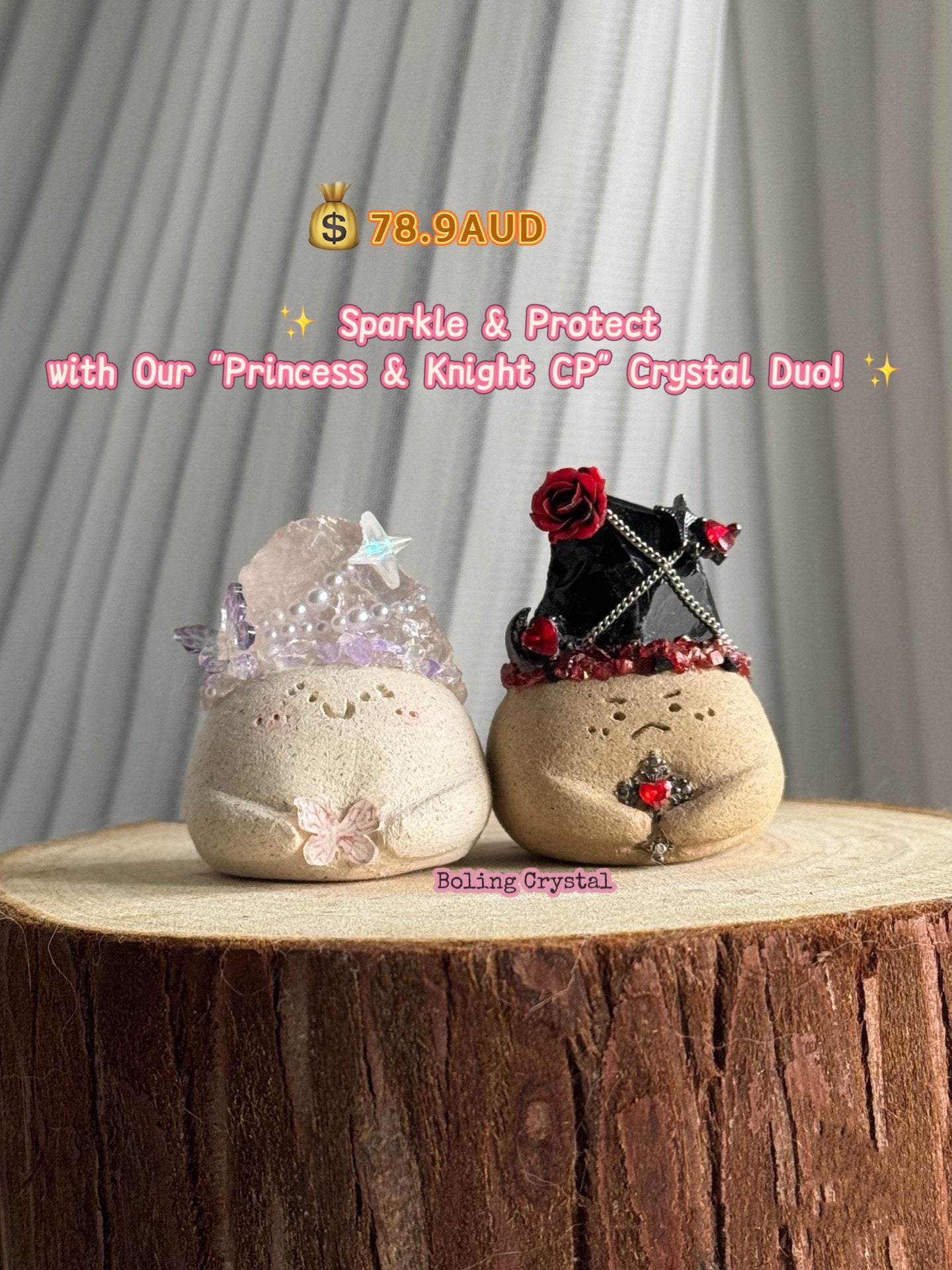 ✨ Sparkle & Protect with Our "Princess & Knight CP" Crystal Duo! ✨