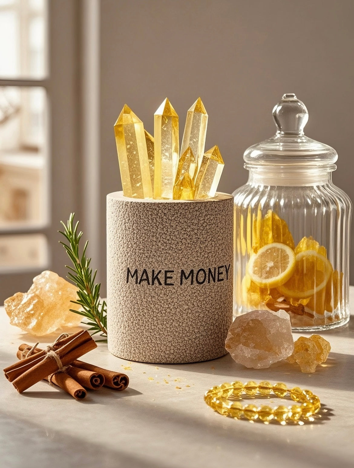 Golden Citrine Crystal Display Piece – Customisable Energy Booster for Your Space