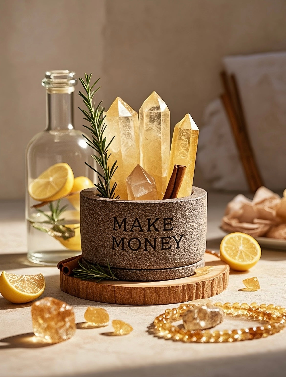 Golden Citrine Crystal Display Piece – Customisable Energy Booster for Your Space