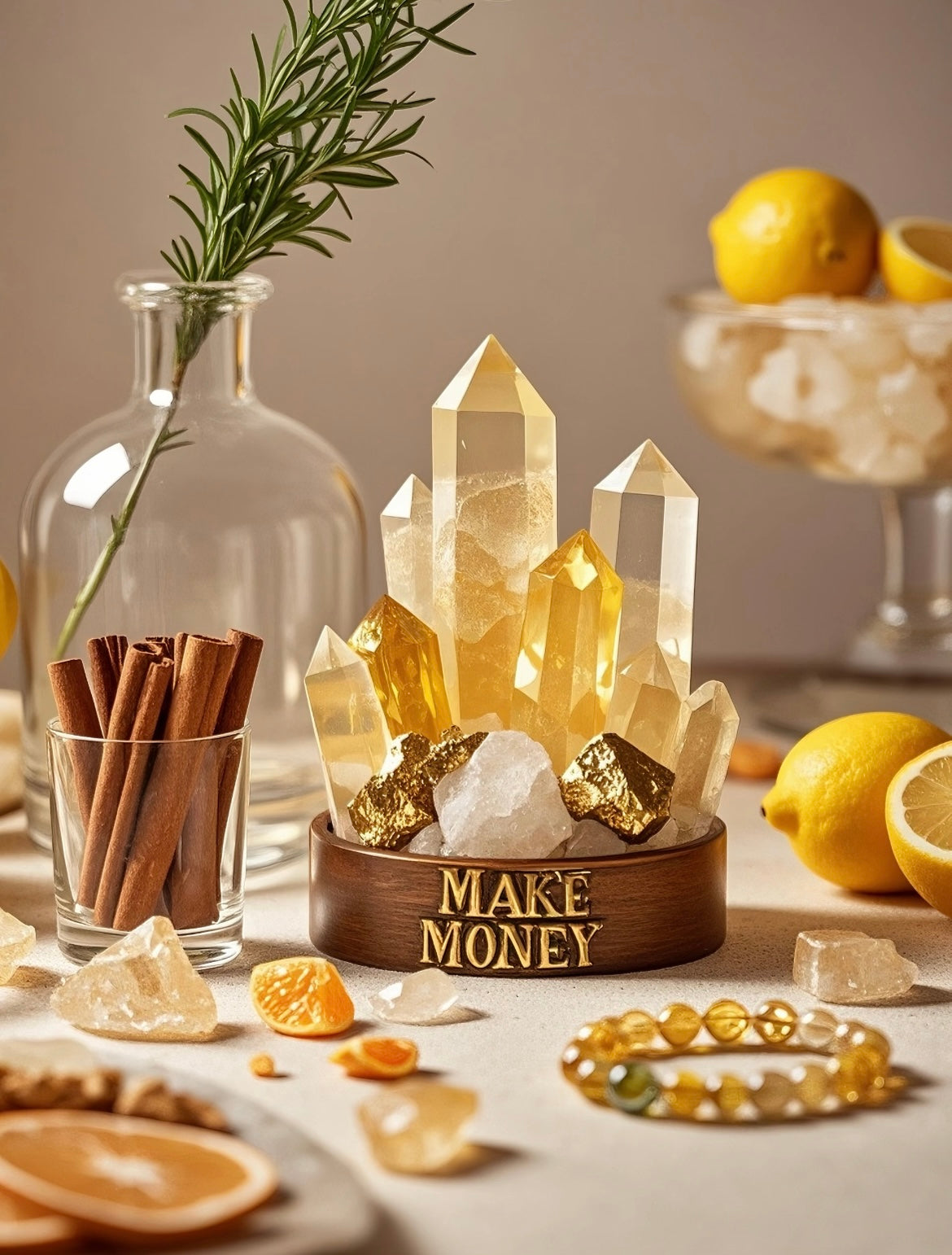 Golden Citrine Crystal Display Piece – Customisable Energy Booster for Your Space
